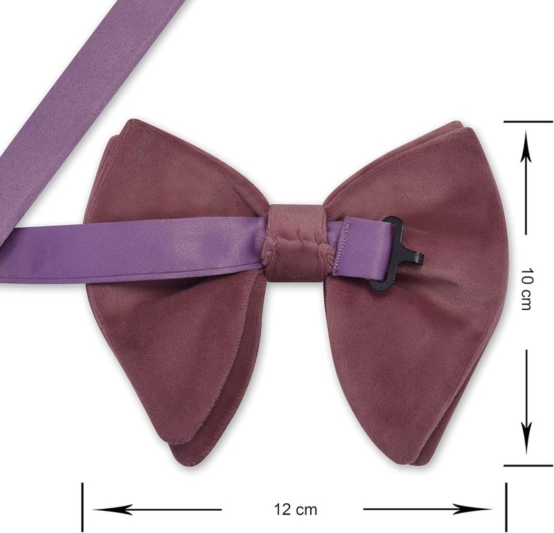 Branduce Velvet Bow Ties for Men Oversize Pre-tie Bowtie Tuxedo Bowties for Wedding - Image 4
